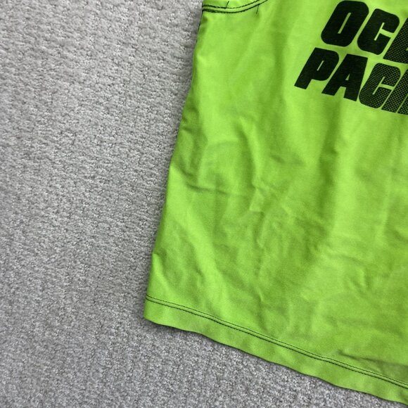 VTG Ocean Pacific OP Running Tech Tank Top Neon Green / Blue Canada Made Read - Picture 5 of 10